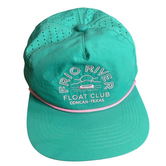 Retro Inspired Rope Hat- Mint Green Pink- Frio River Baseball Cap- River Road - Picture 2 of 6